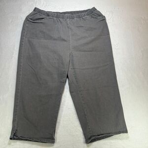 Woman Within Women's Plus Size 22W Pull-On Gray Capri Pants Elastic Waist Pocket